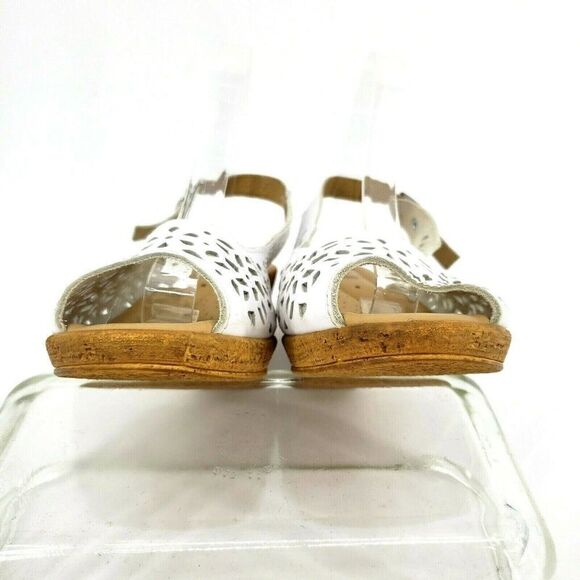 Spring Step Sandals White Wedge Slingback Size 8 - Picture 2 of 9